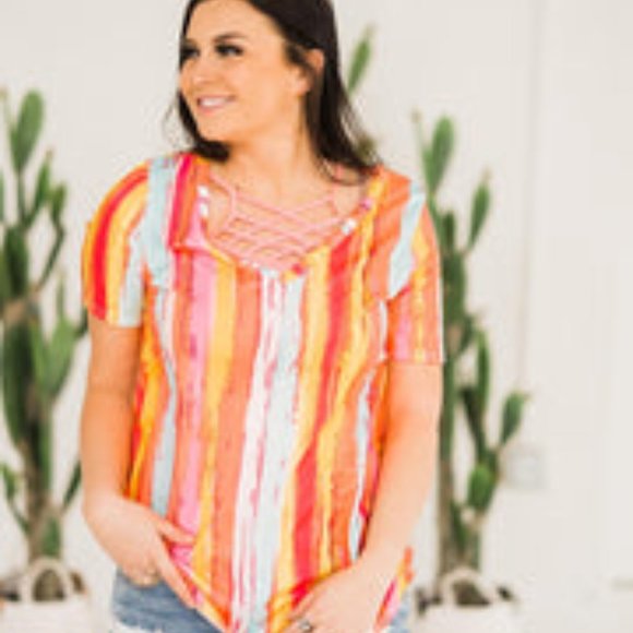 Hello Spring Multi Color Top - Picture 1 of 2